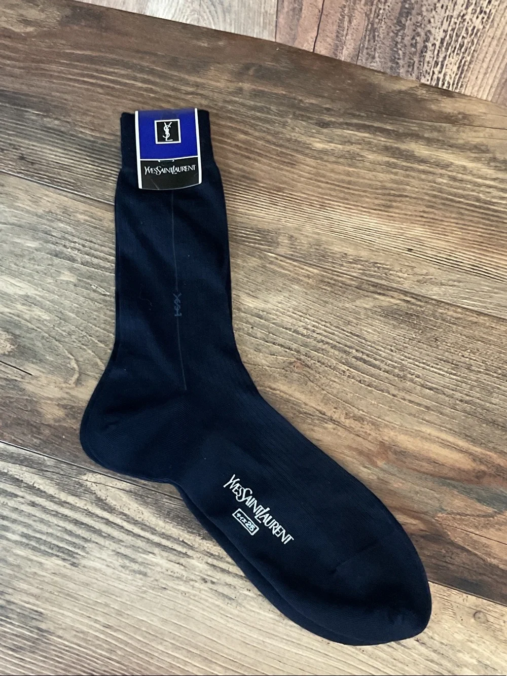 Yves Saint Laurent 2 Pair Gray & Black Men's Dress Socks NWT
